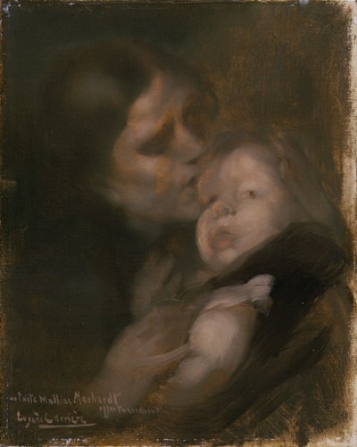 Matka s dítětem (olej na plátně) od Eugène Carrière