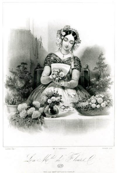 Prodejce květin, c. 1840 od Eugene Charles Francois Guerard