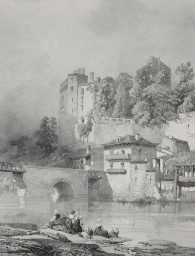 Malebné a romantické cesty starověkou Francií. Bretaň: Chateau de Clisson. od Eugene Ciceri