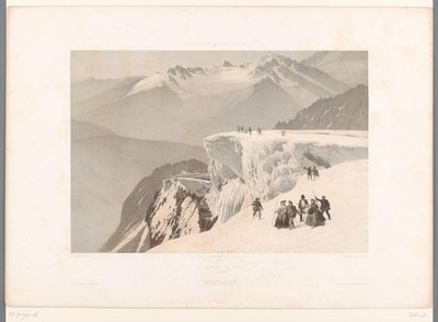 Turisté na vrcholu Mont Buet Le sommet du Buet (název na objektu) Tváře ve Švýcarsku, Savojsku a Tyrolsku (název seriálu) La Suisse, la Savoie et le Tyrol (název série na objektu) od Eugene Ciceri