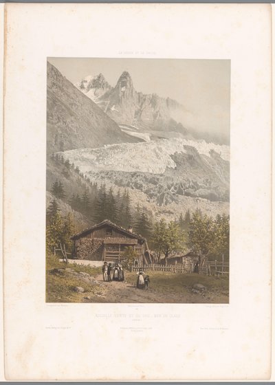 Zicht op de bergtoppen Aiguille Verte en Dru en de gletsjer Mer-de-Glace Aiguille verte et du Dru - Mer de Glace (title on object) Gezichten in Zwitserland en Savoye (series title) La Suisse et la Savoie (series title on object)   1368662   cs       czech  od Eugene Ciceri
