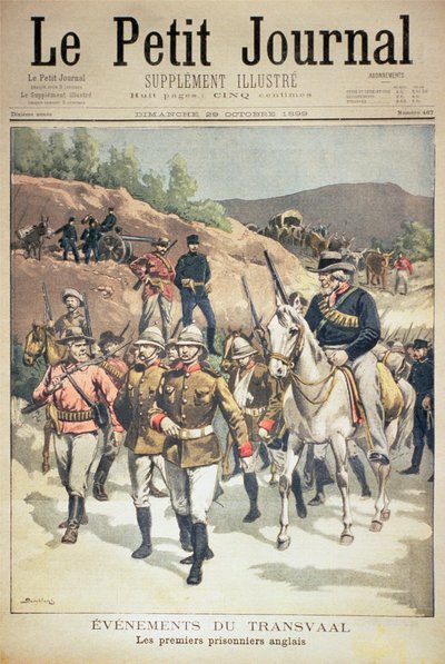 Události v Transvaalu: První angličtí zajatci, přední obálka Le Petit Journal, 29. října 1899 od Eugene Damblans