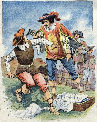 Ilustrace k filmu "Les Trois Mousquetaires" (Tři mušketýři) od Eugene Damblans