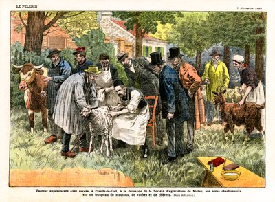 Louis Pasteur experimentuje se svým virem antraxu od Eugene Damblans
