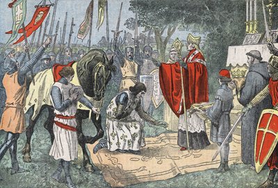 Philippe Auguste před bitvou u Bouvines 27. července od Eugene Damblans