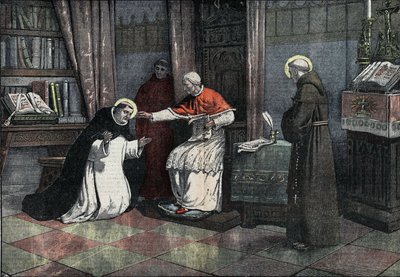 „Spor o svatou svátost“: Svatý Tomáš Akvinský, papež Urban IV. a svatý Bonaventura. (San Tommaso d