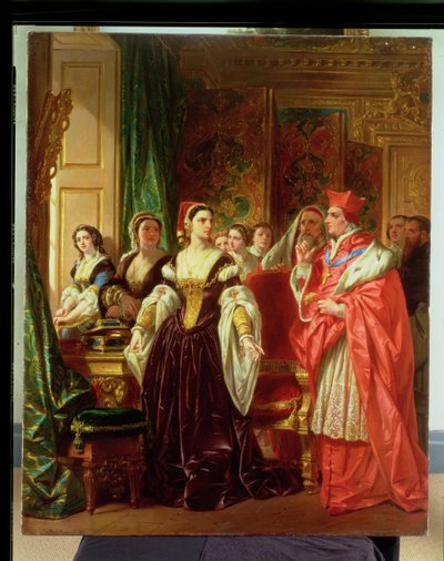 Scéna ze Shakespearova Jindřicha VIII.; Kardinál Wolsey a Kateřina Aragonská, 1858 od Eugene Deveria
