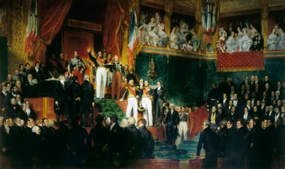 Louis-Philippe I. složil přísahu jako král před Poslaneckou sněmovnou, 9. srpna 1830 od Eugene Deveria