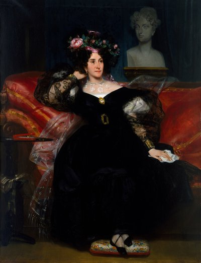Portrét Madame Jules-Antoine Droz, 1833 od Eugene Deveria