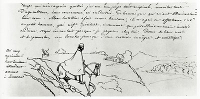 Viollet-le-Duc na svých cestách po Francii (inkoust na papíře) od Eugene Emmanuel Viollet le Duc