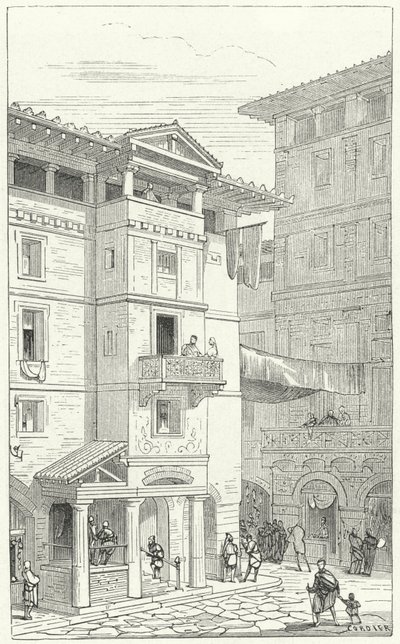 Ulice ve starověkém Římě od Eugene Emmanuel after Viollet le Duc