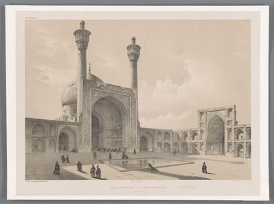 Nádvoří mešity Jameh v Isfahánu Cour intérieure de la grande mosquée (Ispahan) (název na objektu) Perské krajiny (název série) Perse modern (název série) od Eugene Flandin