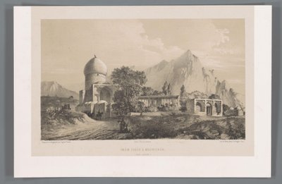 Pohled na Imamzadeh Komijan v Iráku-i Ajam Imâm Zadeh à Koumichâh (Iraq Adjemi) (titul na objektu) Perské krajiny (název série) Perse modern (název série) od Eugene Flandin