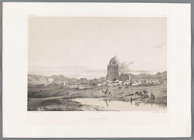 Pohled na vesnici Soltaniyeh Village de Sultanieh (název na objektu) Perské krajiny (název série) Perse modern (název série) od Eugene Flandin