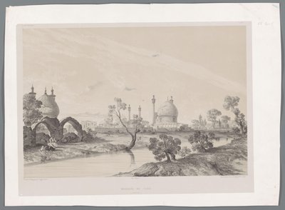 Mešita Šáha nebo Králova mešita v Isfahánu Mosquée du Châh (Ispahan) (název na objektu) Perské krajiny (název série) Perse modern (název série) od Eugene Flandin