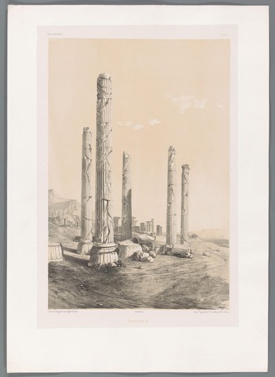 Ruiny Persepolis Persepolis (název na objektu) Perské krajiny (název série) Perse modern (název série) od Eugene Flandin
