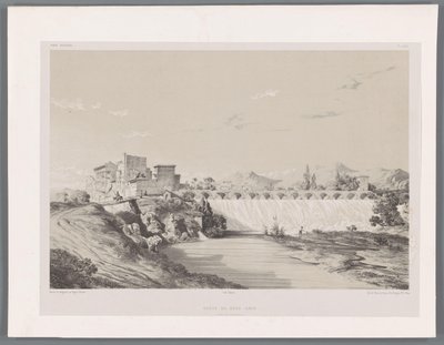 Vodopád Band Amir na pláni Persepolis Chûte du Bend-Amir plaine de Persépolis (název na objektu) Perské krajiny (název série) Perse modern (název série) od Eugene Flandin