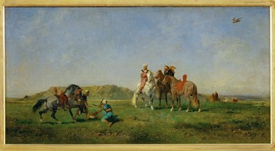 Chasse au faucon en Algerie - Lov se sokoly v Alžírsku... od Eugène Fromentin