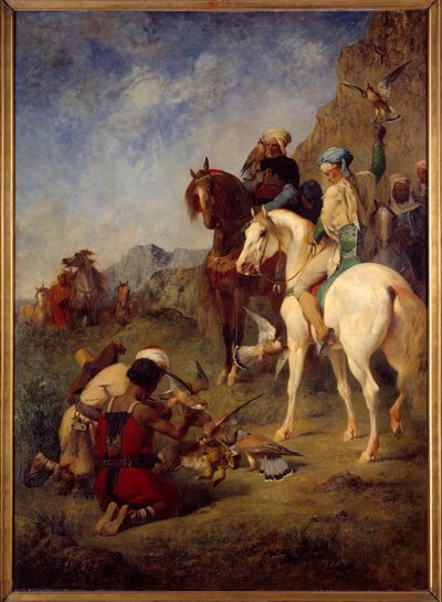Lov sokola v Alžírsku: lék. Obraz Eugene Fromentin (1820-1876) od Eugène Fromentin