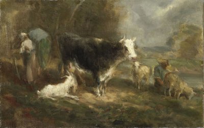 Hospodářský dvůr s dobytkem od Eugene Fromentin