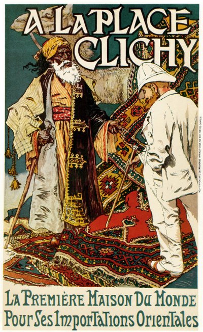 A la Place Clichy, cca 1891 (barevná litografie na papíře) od Eugene Grasset