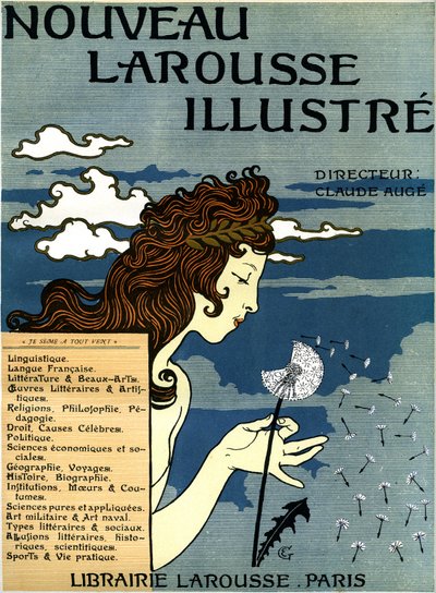 První strana Nouveau Larousse proslulá (slovník v sedmi svazcích vydaný v letech 1897 až 1904 (rytina) od Eugene Grasset