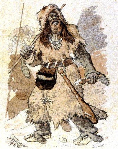 Člověk v paleolitu, kolem roku 1900 (ilustrace) od Eugene Grasset