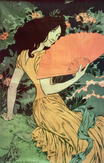 Žena s ventilátorem, 1900 od Eugene Grasset