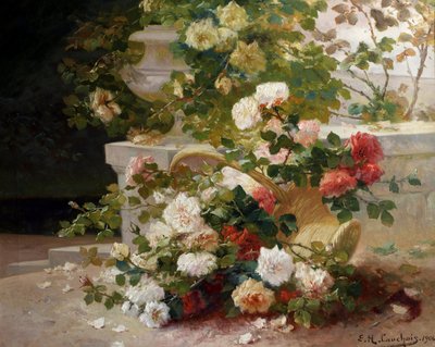 Košík růží. Obraz Eugena Henriho Cauchoise (1850-1911) Soukromá sbírka. od Eugene Henri Cauchois