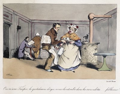 Lesní karikatura stojící ve francouzské kavárně. od Eugene Hippolyte Forest