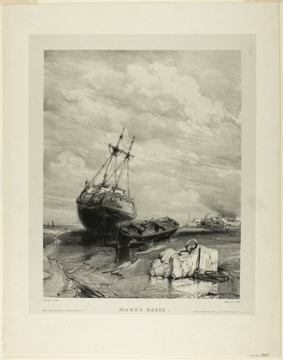 Low Tide, deska šest od Six Marines od Eugene Isabey
