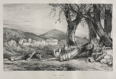 Malebné a romantické cesty ve staré Francii: Auvergne (vol. II), Royatská soutěska, deska 79 od Eugene Isabey