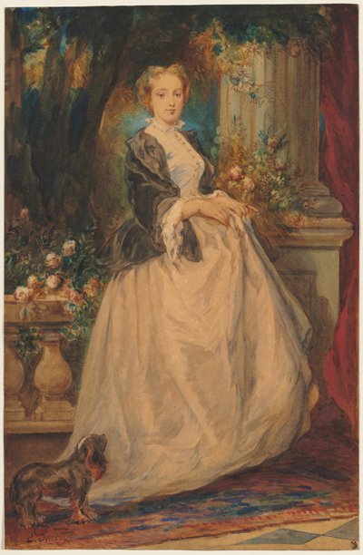 Portrét Madame Thomas rozené Camille Boucher. od Eugene Isabey