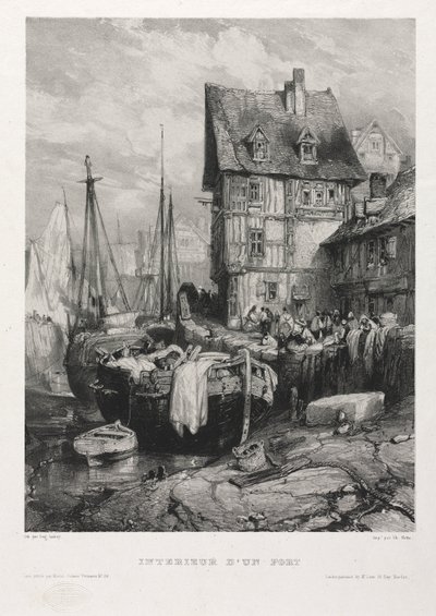Six Marines: Interior of a Port, 1833. od Eugene Isabey