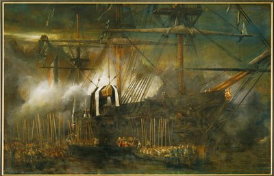 Překládka popela Napoleona I. na palubě lodi La Belle Poule (malba na plátně) od Eugene Isabey