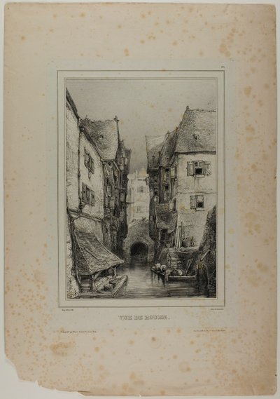 Pohled na Rouen, tabule tři od Eugene Isabey