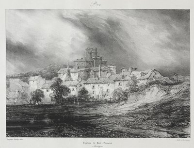 Malebné a romantické cesty ve starověké Francii, Auvergne: Château de Pont-Gibaud od Eugene Isabey