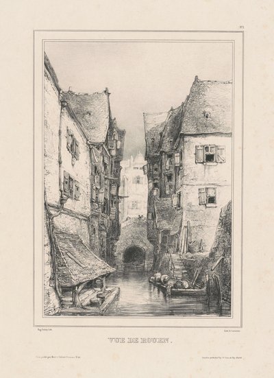 Pohled na Rouen od Eugene Isabey