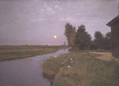 Krajina s kachnami na řece od Eugene Jettel