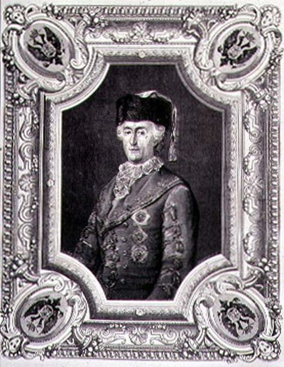 Portrét Kateřiny II. Veliké (1729-96) v cestovním kostýmu, vyrytý Stephanem Pannemakerem (1847-1930) (rytina) od Eugene Joseph (after) Viollat