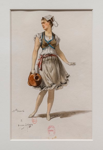 Korrigane. Balet Charles-Marie Widor, model kostýmu. 1880, pero, akvarel a kvaš na papíře. od Eugene Lacoste