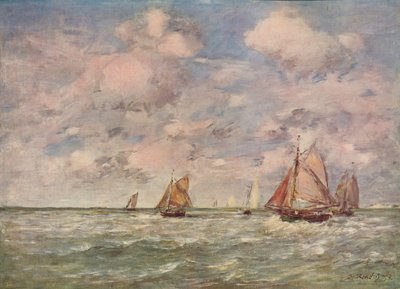 Přímořská krajina, c1850 od Eugene Louis Boudin