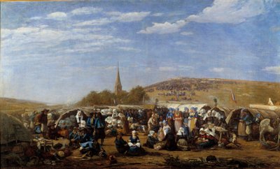 Odpuštění svaté Anně la Palud v roce 1858 Náboženská slavnost v Bretani. Obraz Eugene Louis Boudin (1824-1898) 1858 Le Havre, Musee des Beaux Arts. od Eugene Louis Boudin