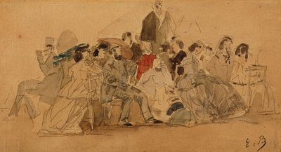 Odpoledne na pláži, c.1865 od Eugene Louis Boudin