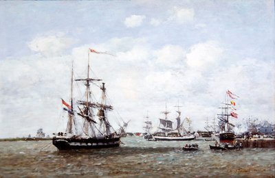 Antverpy, Přístav od Eugene Louis Boudin