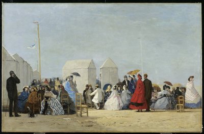 Pláž poblíž Trouville, 1864 od Eugene Louis Boudin