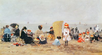 Plážová scéna, Trouville, 1881 od Eugene Louis Boudin