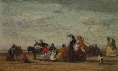 Rantakuvaus, c. 1865-1867 (öljy puulevylle) od Eugene Louis Boudin