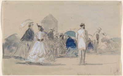 Krinolíny na pláži, c. 1865. od Eugene Louis Boudin