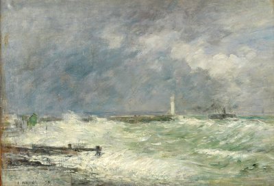 Vchod do přístavu v Le Havre za bouřlivého počasí, 1895 od Eugene Louis Boudin